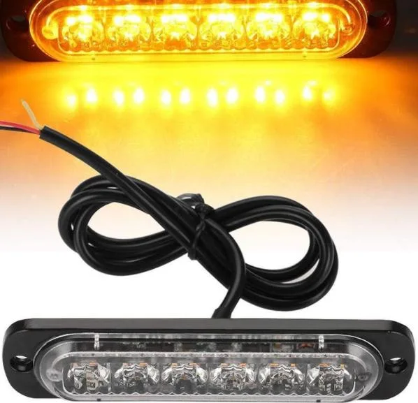 High Visibility Car Emergency Signal Caution Lighting 12V 24V Flashing 6W LED Vehicle Truck LED Warning Strobe Lamp LED Side Marker Traffic Warning Light