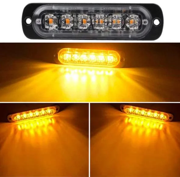 High Visibility Car Emergency Signal Caution Lighting 12V 24V Flashing 6W LED Vehicle Truck LED Warning Strobe Lamp LED Side Marker Traffic Warning Light