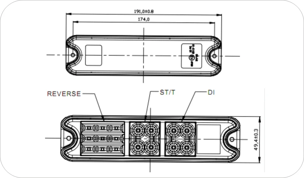 7.5X2in LED Stop Tail Turn Signal &amp; Backup Lamps for Forklift Trucks