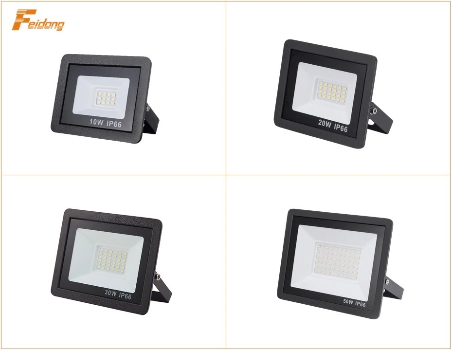 China Manufacturer LED Flood Lamps Feidong 50W SMD Lampara LED Flood Light for Garden Bus Station School Hospital 50watt Outdoor Wall Light LED Work Light