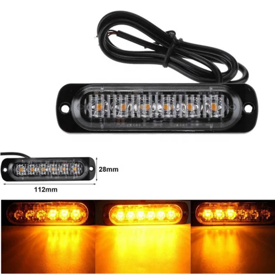 12V 24V 6LEDs Car Truck Emergency Strobe Signal Warning Light