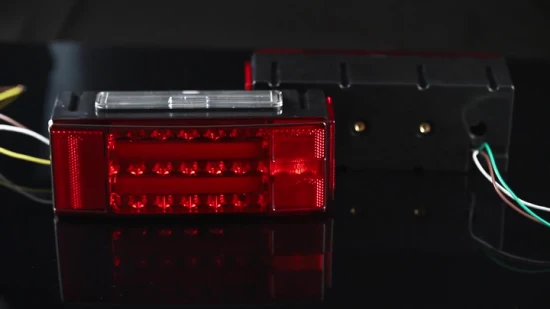 Submersible LED Trailer Light Kit Super Bright Tail Stop Brake Turn Running License Plate Rear for Camper Truck RV Van Marine Rectangular LED Trailer Lights Kit